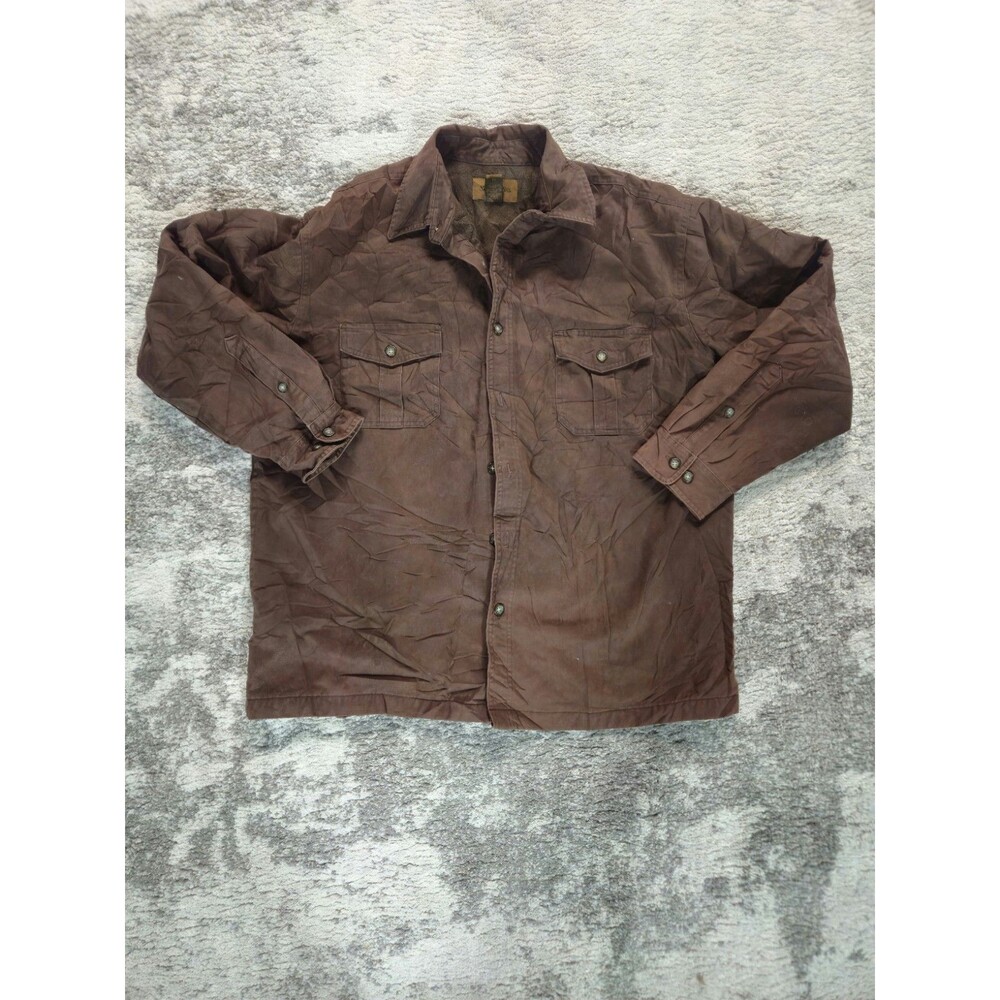 St. John’s Bay Brown Corduroy Button Up Shirt Sz XL Work Wear